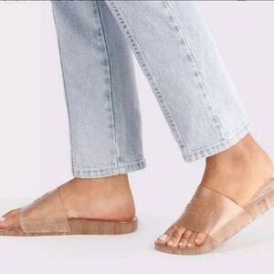 Coach Ulyssa Pink Gold Rubber Sandals Unworn Size 9B